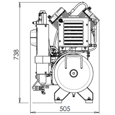 AC-200 Compresor de 2 cilindros CATTANI con secador de aire