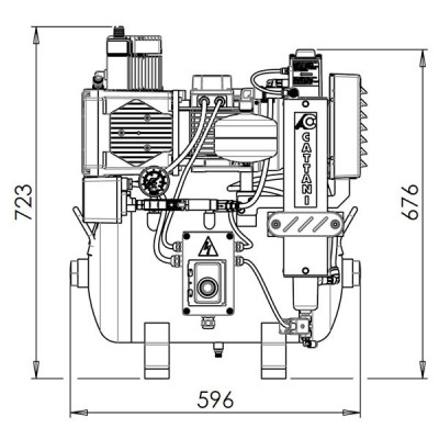 AC100 Compresor cattani con secador un cilindro