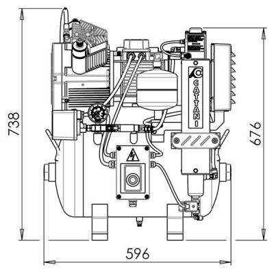 AC-200Q Compresor CATTANI 2 cilidros insonorizado con secado