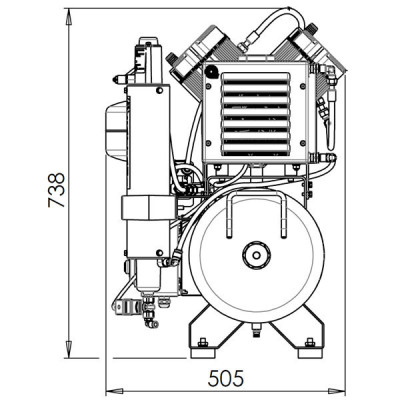 AC-200Q Compresor CATTANI 2 cilidros insonorizado con secado